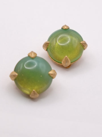 Givenchy green apple clip on earrings (vintage) | on slowness