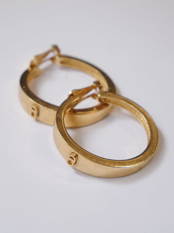 Christian Dior CD large hoops clip on earrings (vintage) | on slowness
