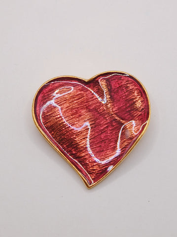 YSL Yves Saint Laurent heart brooch (Vintage) | on slowness