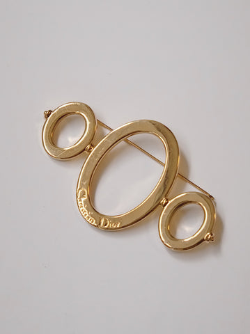 Christian Dior golden hoops brooch (vintage)