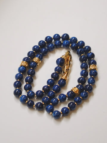 Nina Ricci lapis beads necklace (Vintage)