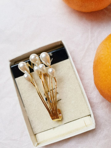 vintage Napier pearls brooch pin