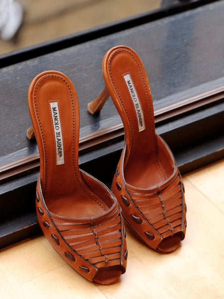 24SS new/Manolo Blahnik チャウヘンヒサンダル Sandal Brown 24SS new/Manolo Blahnik チャウヘンヒサンダル Sandal Brown