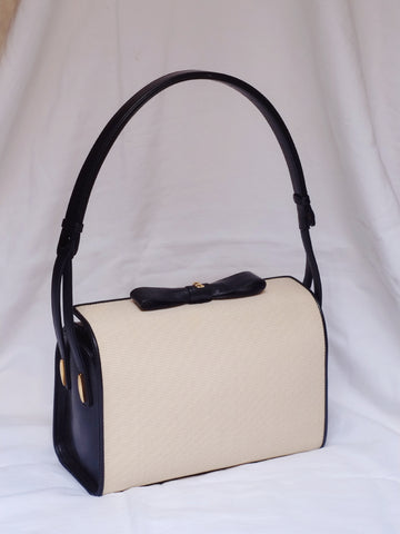 Bally raffia bow handbag (Vintage)