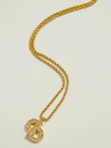 Christian Dior rhinestones logo necklace (Vintage)