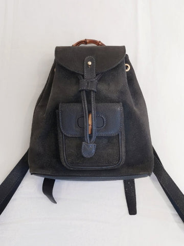 vintage Gucci backpack navy suede | ON SLOWNESS