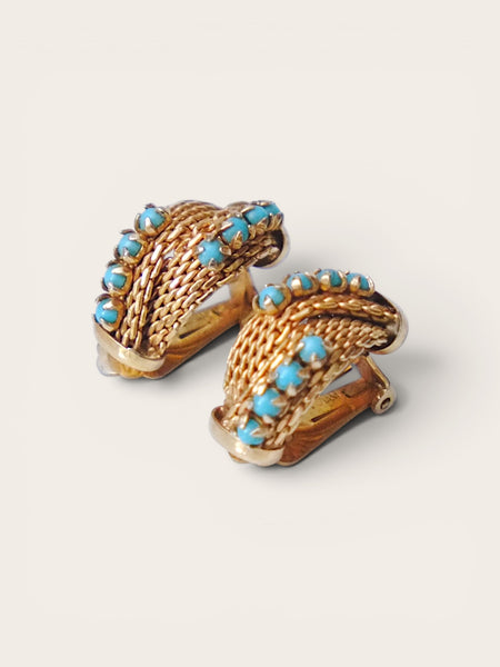 Chr Dior golden mesh earrings (Vintage)