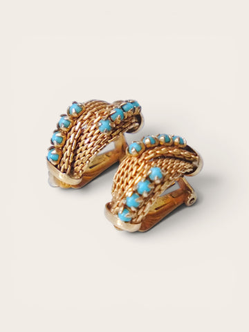 Chr Dior golden mesh earrings (Vintage)