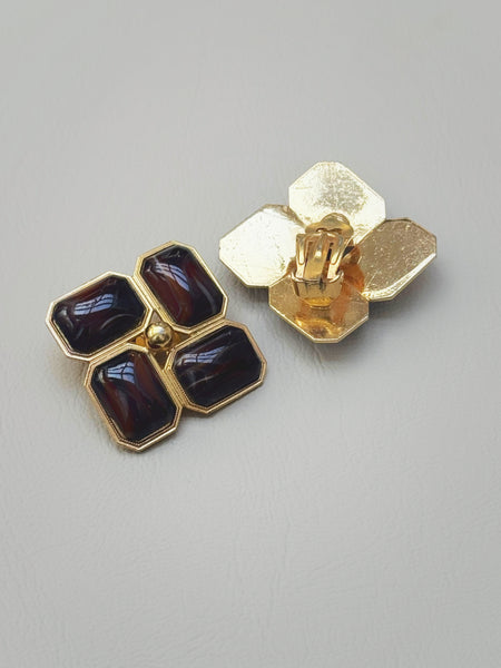 Chr Dior 1968 toffee pattern earrings (Vintage)