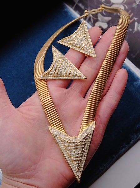 Chr Dior statement necklace and earrings set (vintage)