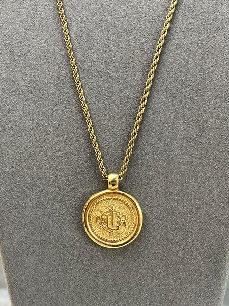 Christian Dior golden pendant necklace (vintage)