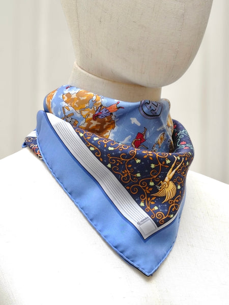 Hermes Map of the World silk scarf 45 (vintage)