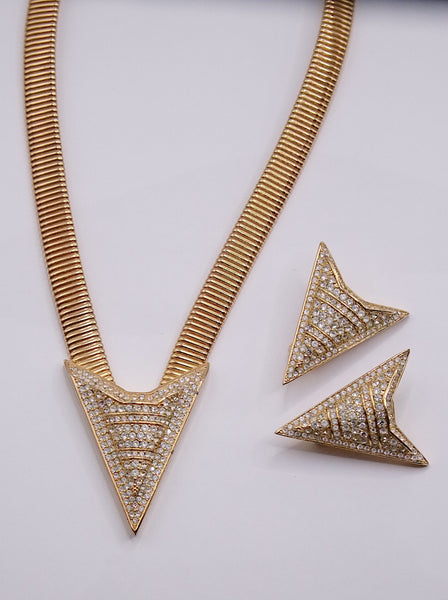 Chr Dior statement necklace and earrings set (vintage)