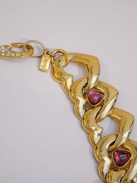 YSL hearts link statement choker necklace (vintage)