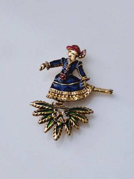 Hermes ice skating girl brooch (vintage)