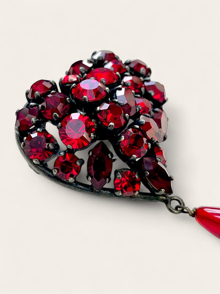Philippe Ferrandis Crystalized Heart brooch (Vintage)