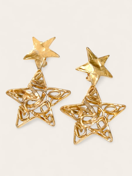 YSL Rive Gauche extra large stars earrings (vintage)