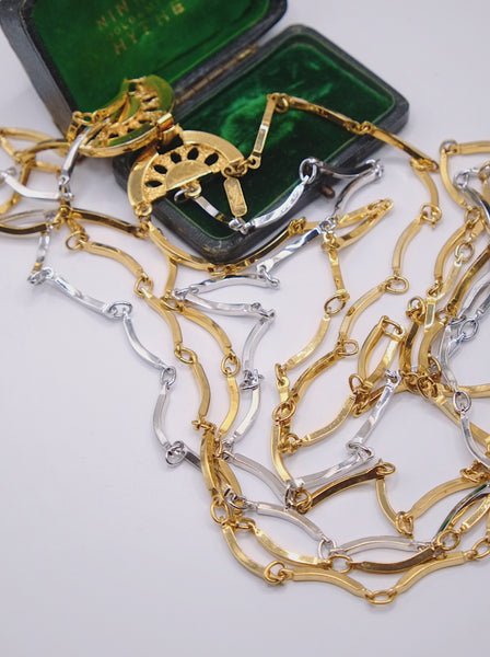 YSL long chain golden and silver necklace (Vintage)