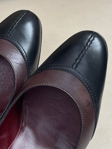 Chanel brown and black leather high heel (Vintage)