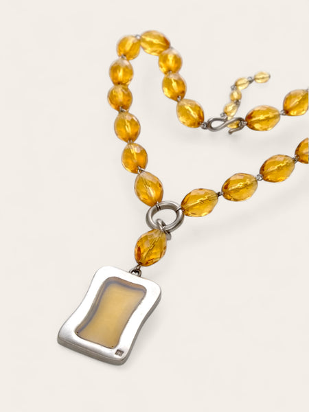 Givenchy Orange crystals beads necklace (Vintage)