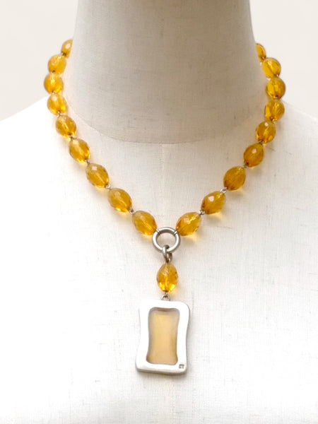 Givenchy Orange crystals beads necklace (Vintage)