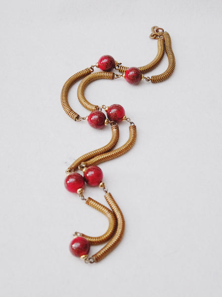 YSL old glass beads long necklace (vintage)