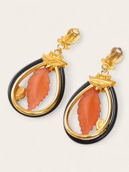 70s extra large boho style earrings (vintage)