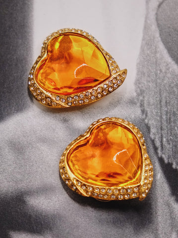 YSL Yves Saint Laurent oran heart earrings (Vintage) | on slowness