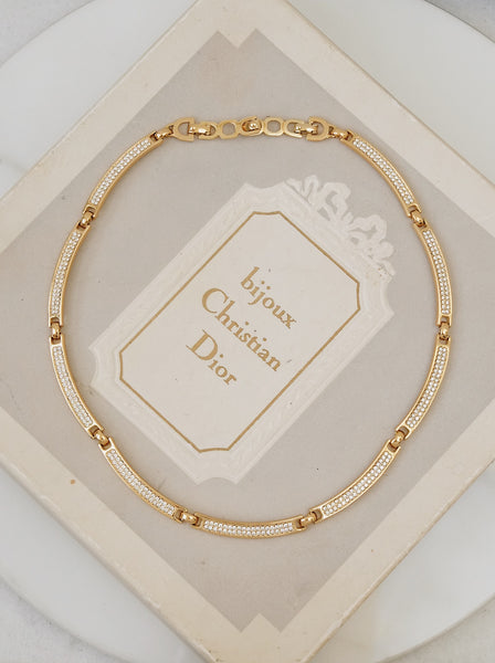 Chr Dior Rhinestones Choker Necklace (Vintage)