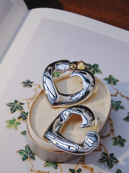 YSL silver hearts earrings (vintage)