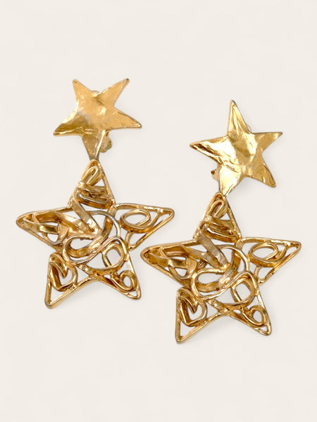 YSL Rive Gauche extra large stars earrings (vintage)
