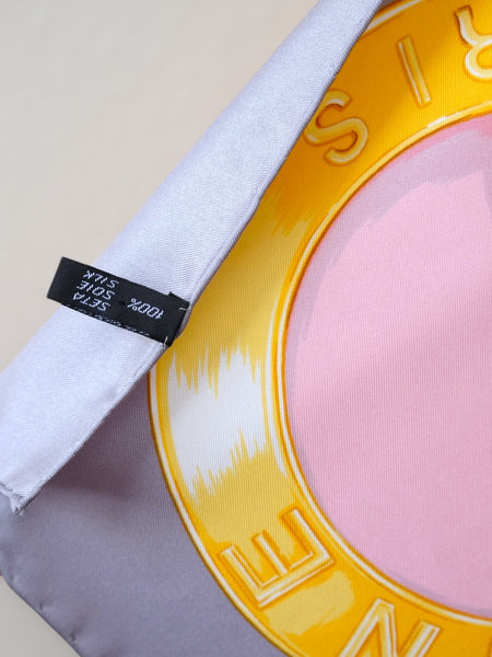 Celine iconic golden logo globe celestial stars silk scarf (vintage)