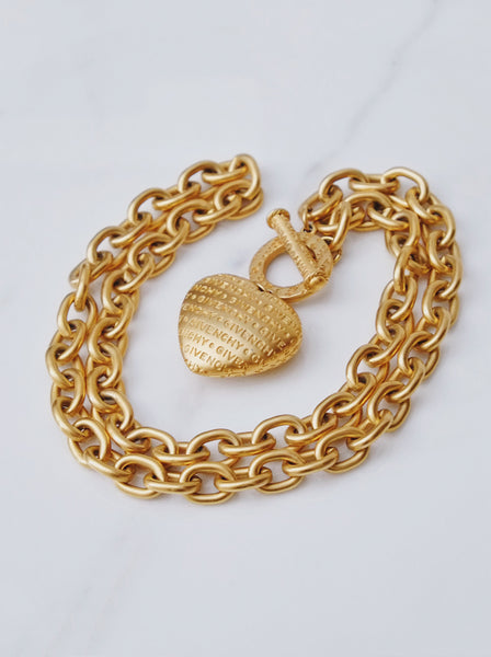 Givenchy heart logo pendant chain necklace (Vintage)