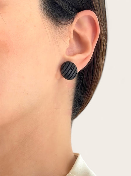 Chanel 99A wood stud earrings (vintage)