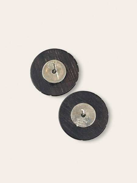 Chanel 99A wood stud earrings (vintage)