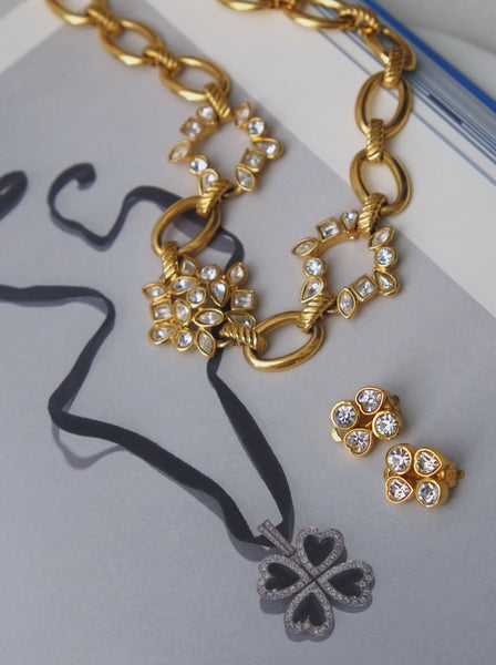 YSL clusters of crystals earrings (vintage)