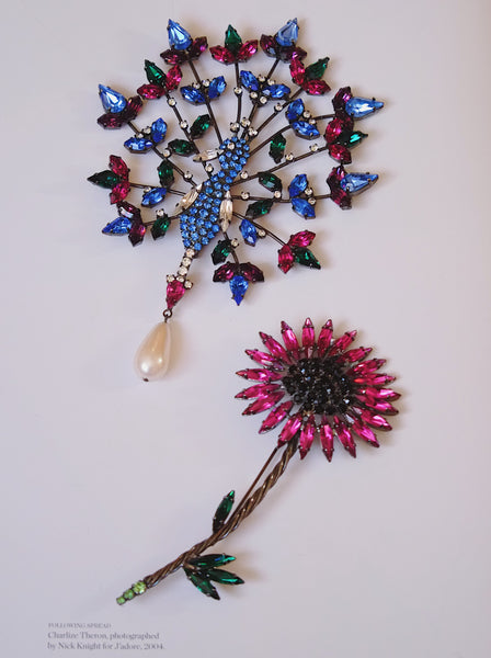 Cristobal London rare crystal sunflower brooch (vintage) | on slowness