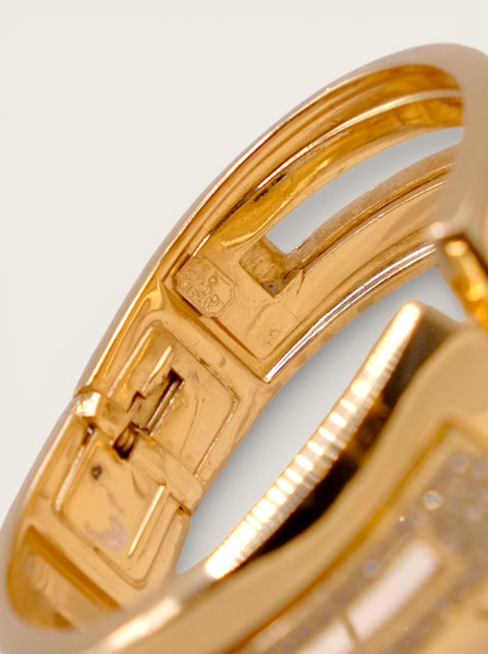 Chr Dior gold-tone with crystals cuff bangle (vintage)