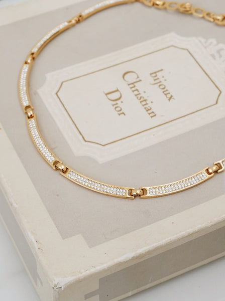 Chr Dior Rhinestones Choker Necklace (Vintage)