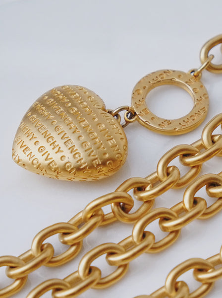 Givenchy heart logo pendant chain necklace (Vintage)