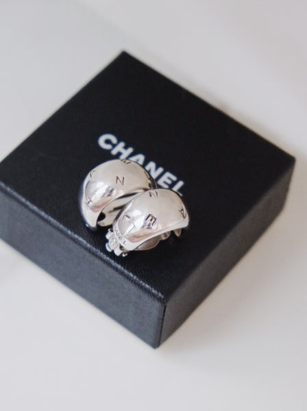 CHANEL 925 silver half hoop earrings (vintage)