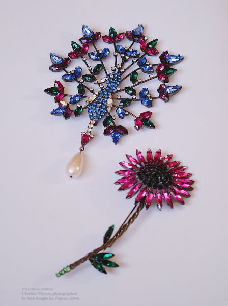 Butler & Wilson rare XL peacock brooch (vintage) | on slowness