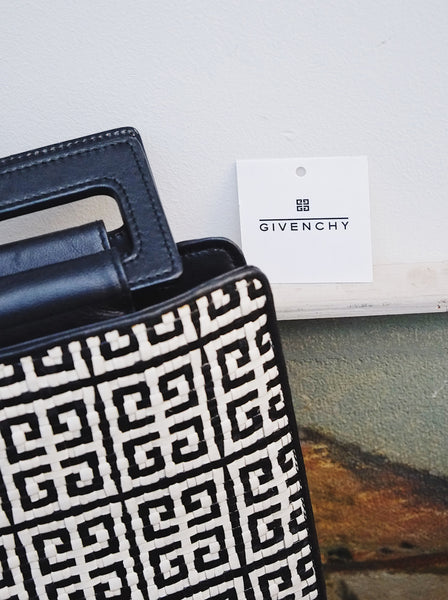 Givenchy black and white monogram weaving tote bag (vintage)