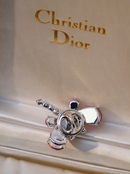 Chr Dior multi-colour crystals dragonfly brooch (Vintage)