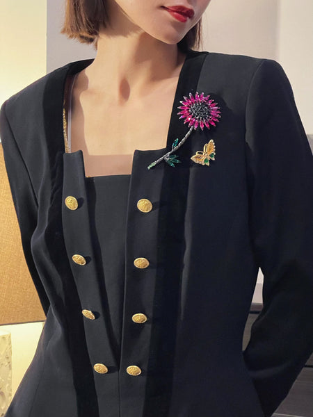 Cristobal crystal sunflower brooch (vintage) | on slownessCristobal London rare crystal sunflower brooch (vintage) | on slowness