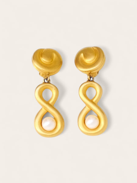 Givenchy faux pearl dangling earrings (vintage)