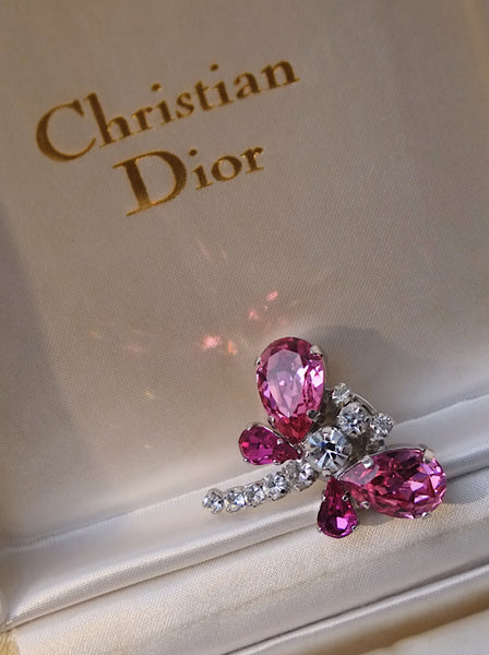 Chr Dior multi-colour crystals dragonfly brooch (Vintage)