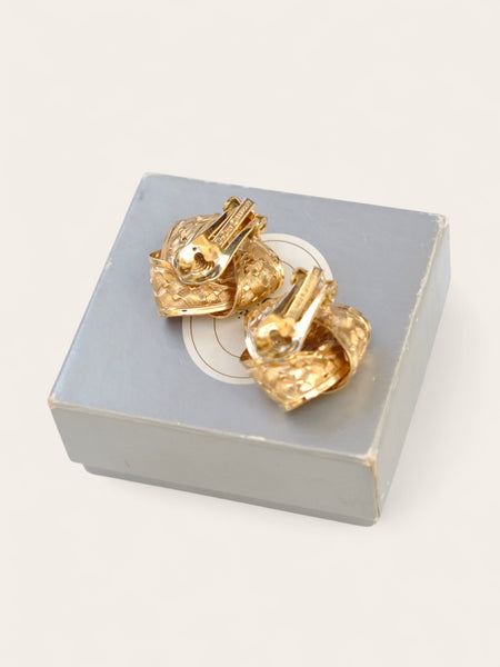 Chr Dior patterned bows earrings (Vintage)