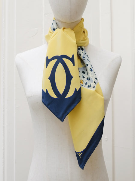 Cartier Daffodil Yellow silk scarf (vintage)