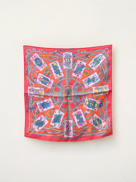 Hermes Dame de Coeur silk scarf 45 (vintage)